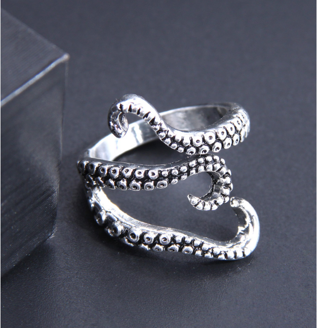 Retro Octopus Alloy Plating Men's Rings - view 3