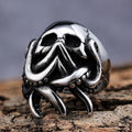 Punk Skull Titanium Steel Men's Rings - front view