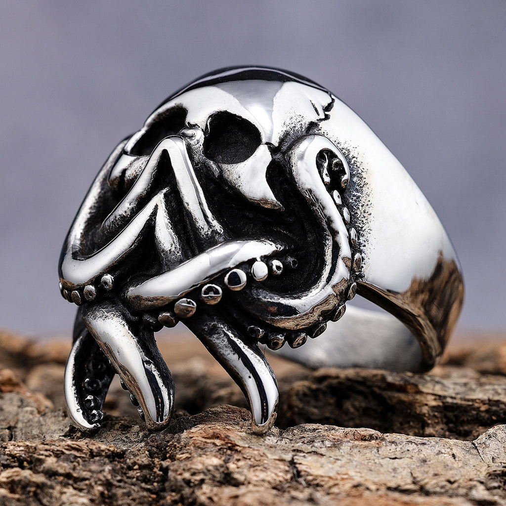 Punk Skull Titanium Steel Men's Rings - view 3