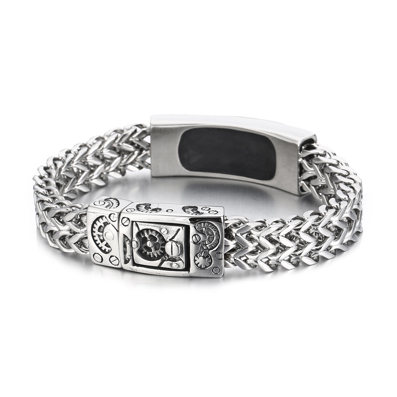 Rock Solid Color Stainless Steel Men'S Bracelets - view 3