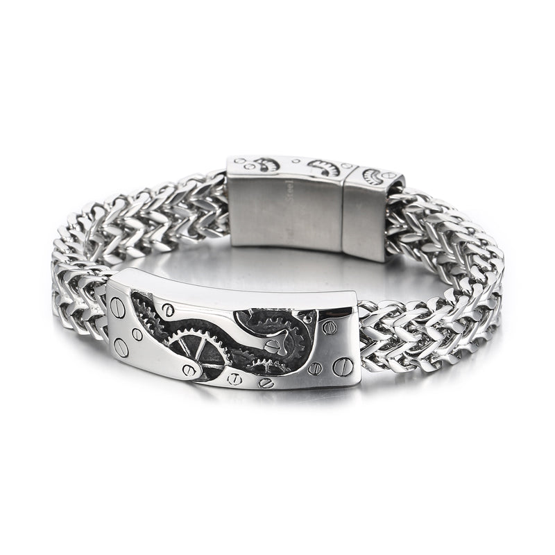 Rock Solid Color Stainless Steel Men'S Bracelets - view 2