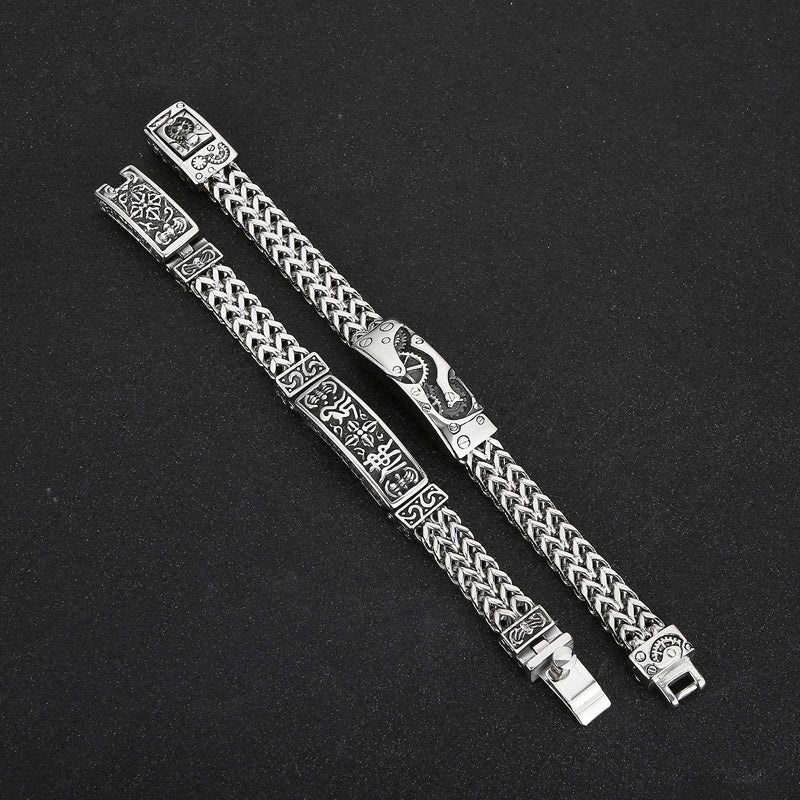 Rock Solid Color Stainless Steel Men'S Bracelets - view 6