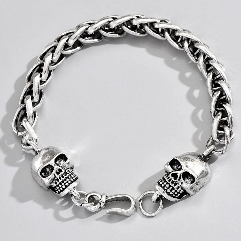 Retro Skull Alloy Men'S Bracelets - front view