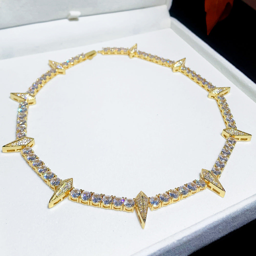 Hip-hop Geometric Copper Inlay Zircon Men's Necklace - view 2