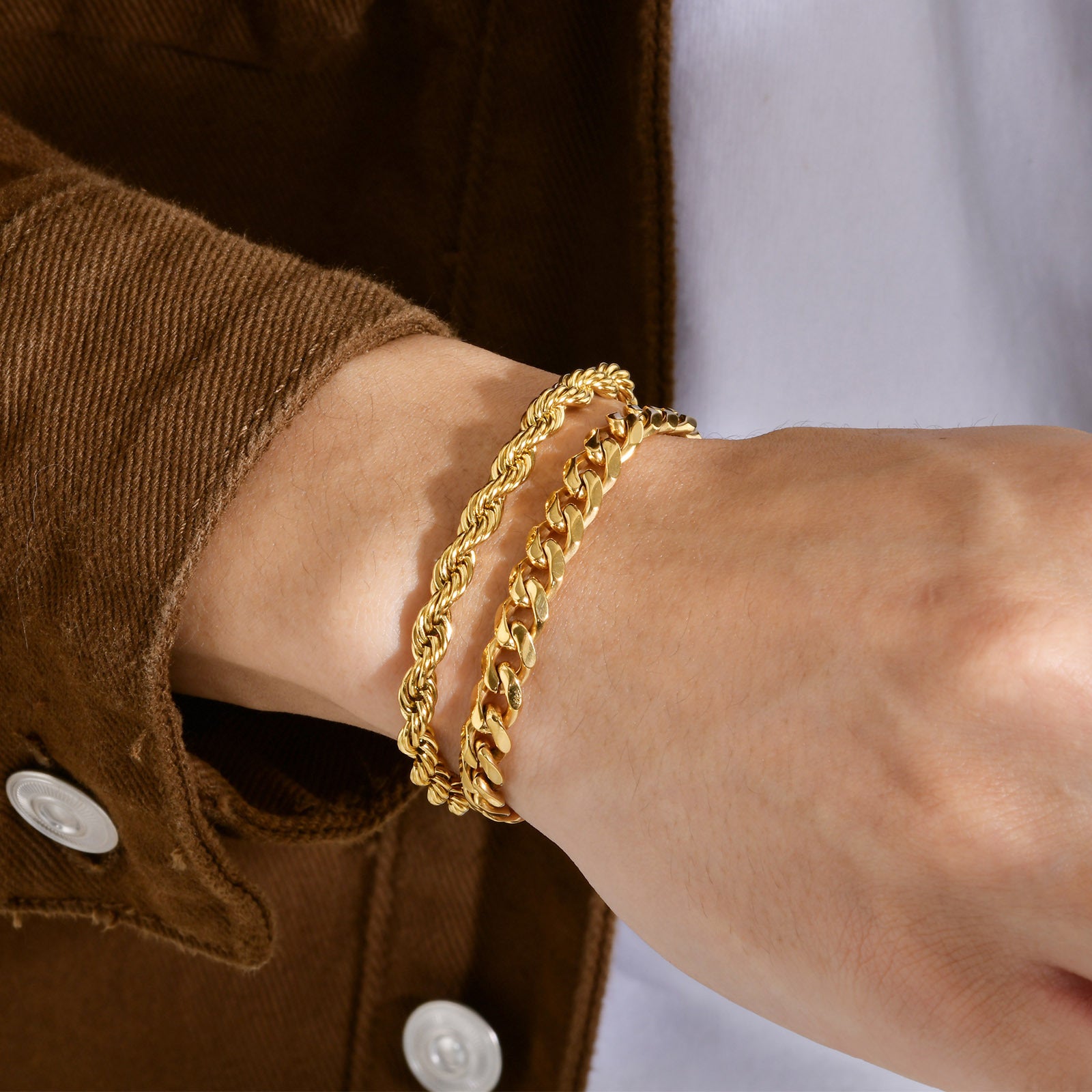 Streetwear Waves Stainless Steel Polishing Men'S Bracelets - view 3