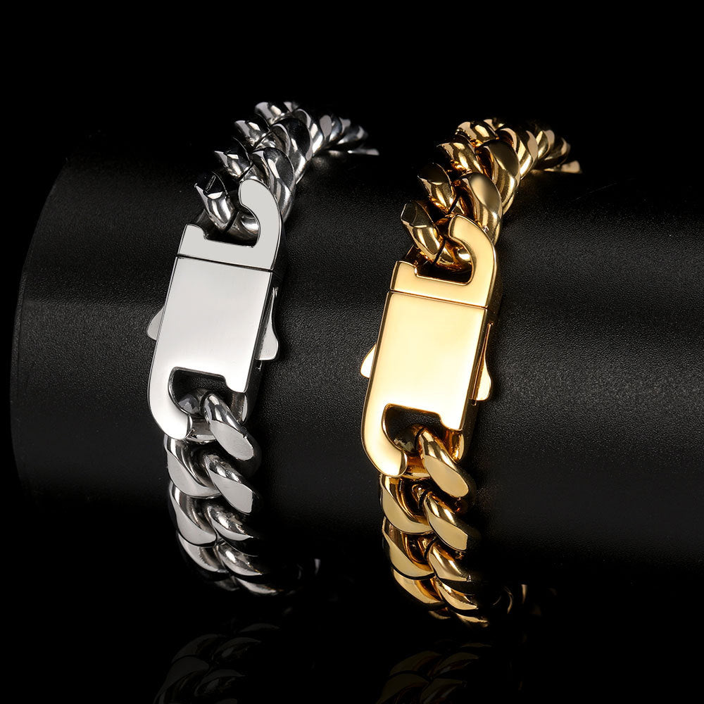 Hip-Hop Geometric Stainless Steel Plating Men'S Bracelets - view 2