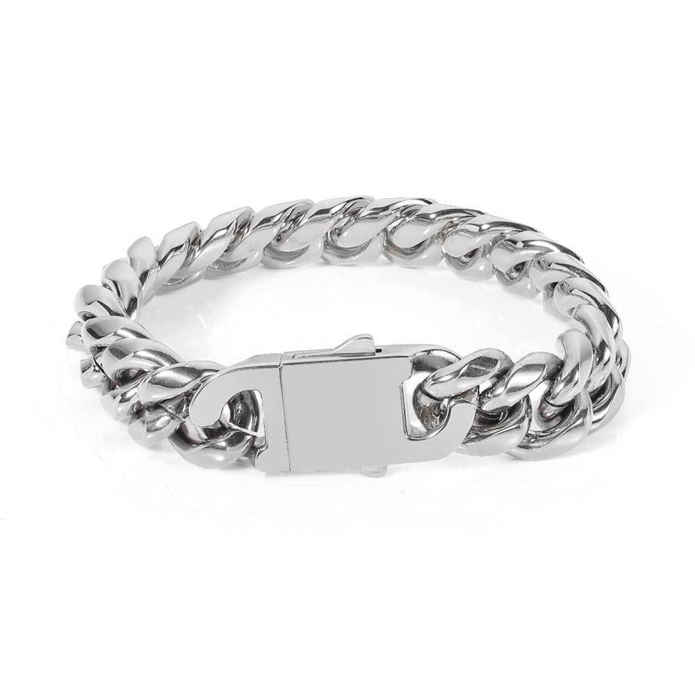 Hip-Hop Geometric Stainless Steel Plating Men'S Bracelets - front view