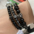 Fashion Geometric Stone Beaded Men's Bracelets - front view
