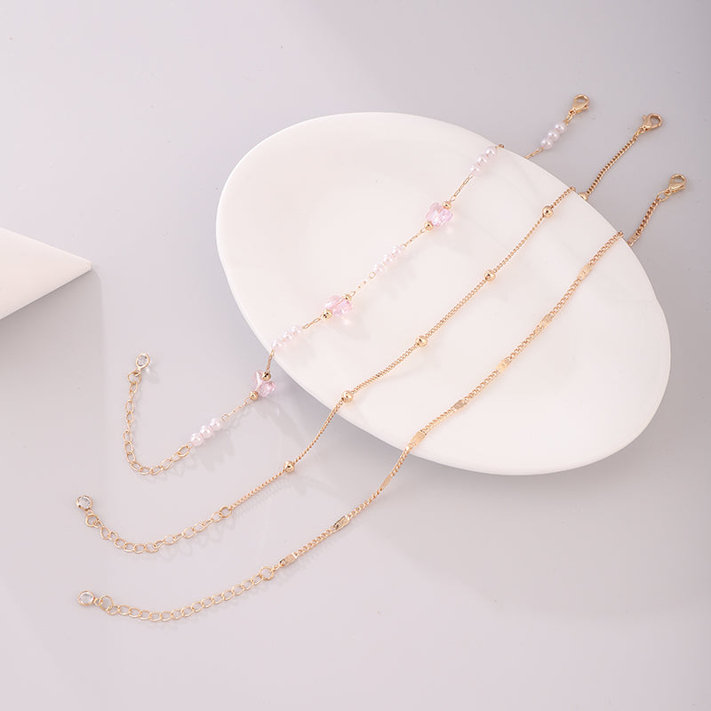 Korean Style Butterfly Copper Wholesale Anklet - front view