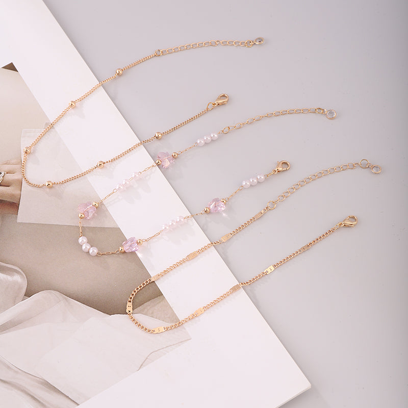 Korean Style Butterfly Copper Wholesale Anklet - view 2
