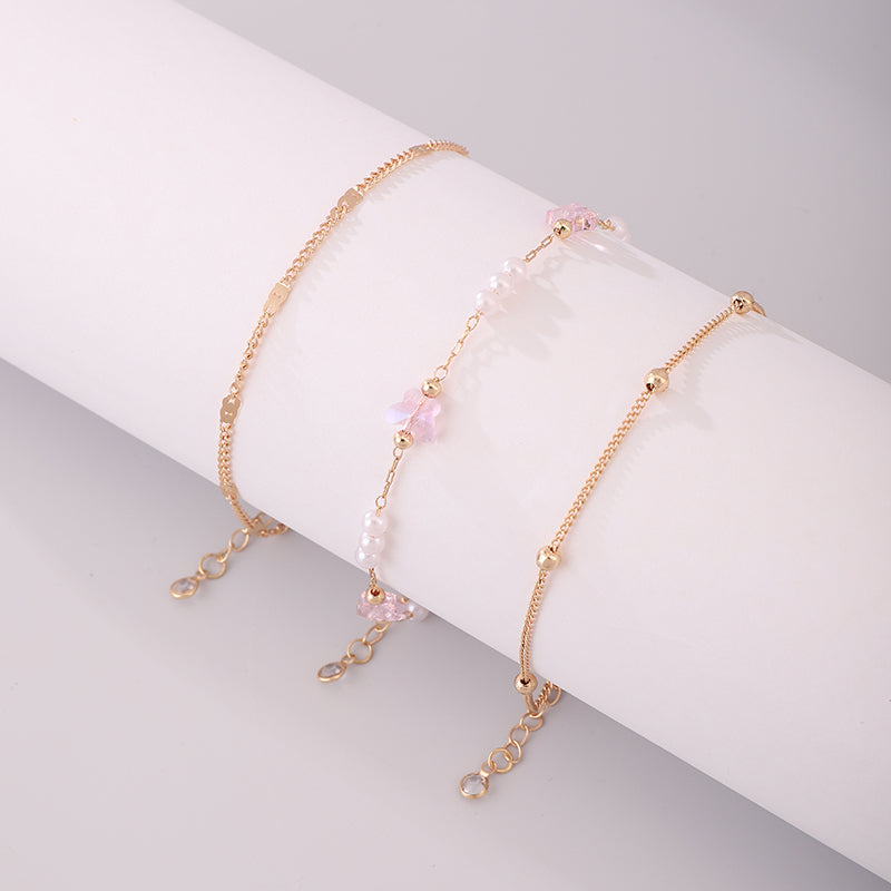 Korean Style Butterfly Copper Wholesale Anklet - view 3