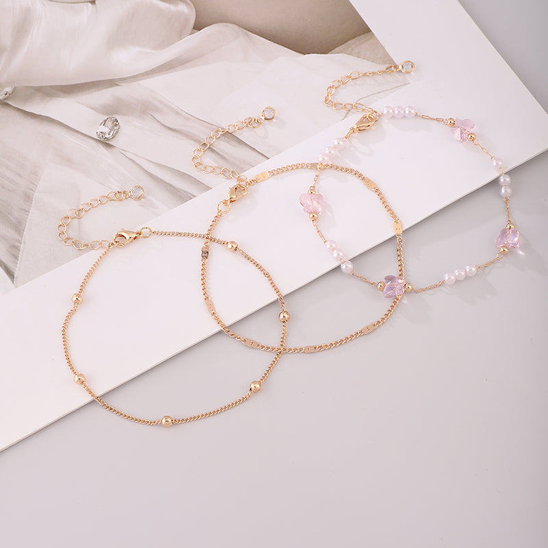 Korean Style Butterfly Copper Wholesale Anklet - view 4