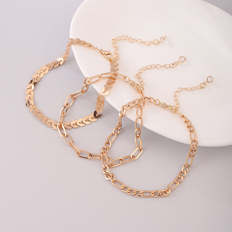 Casual Korean Style Geometric Copper Women's Anklet - front view