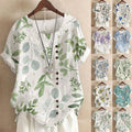 Women's Blouse Short Sleeve Blouses Printing Casual Vintage Style Printing Plant - front view