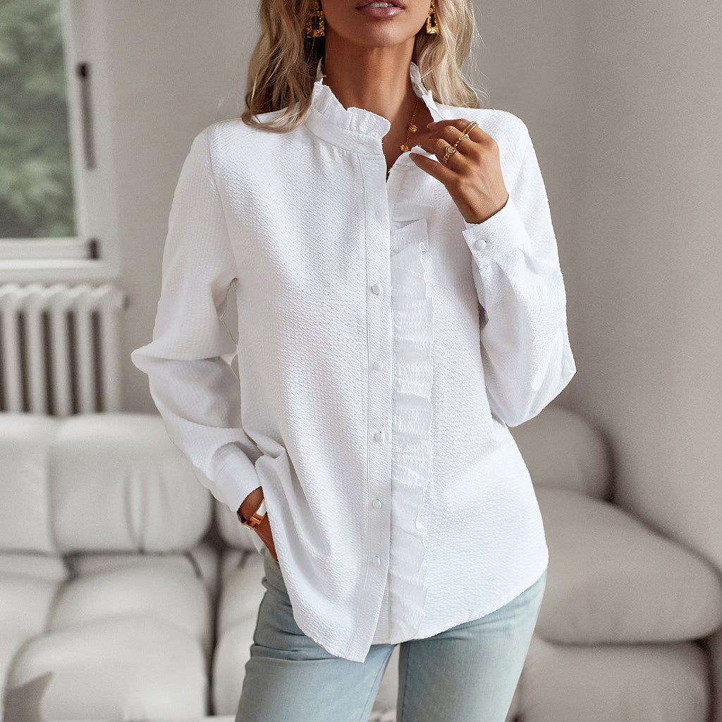 Wholesale Women's Casual Solid Color Long Sleeve Blouses - view 2