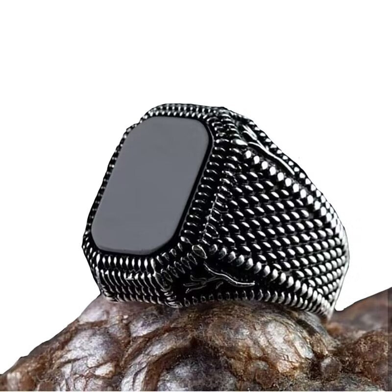 Retro Geometric Alloy Plating Men's Rings - view 2