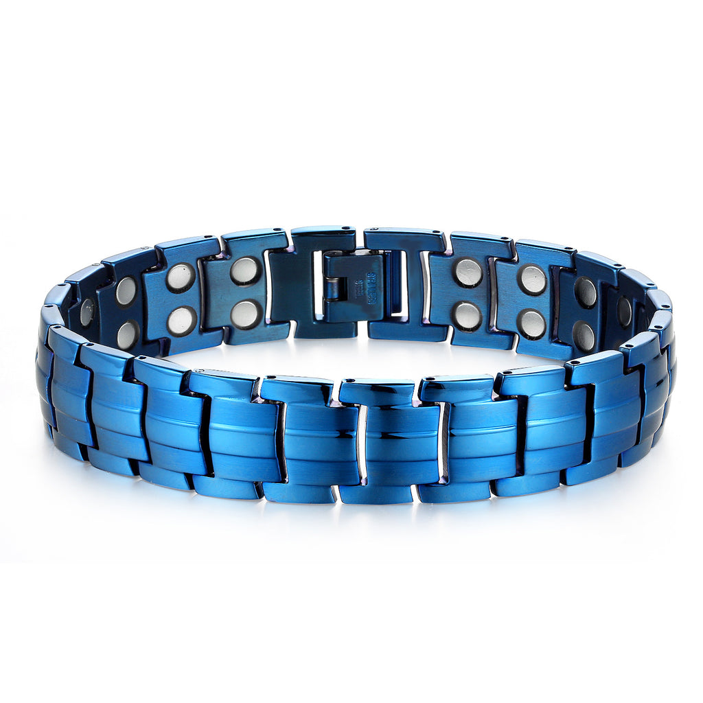 Retro Round Titanium Steel Men's Bracelets - front view