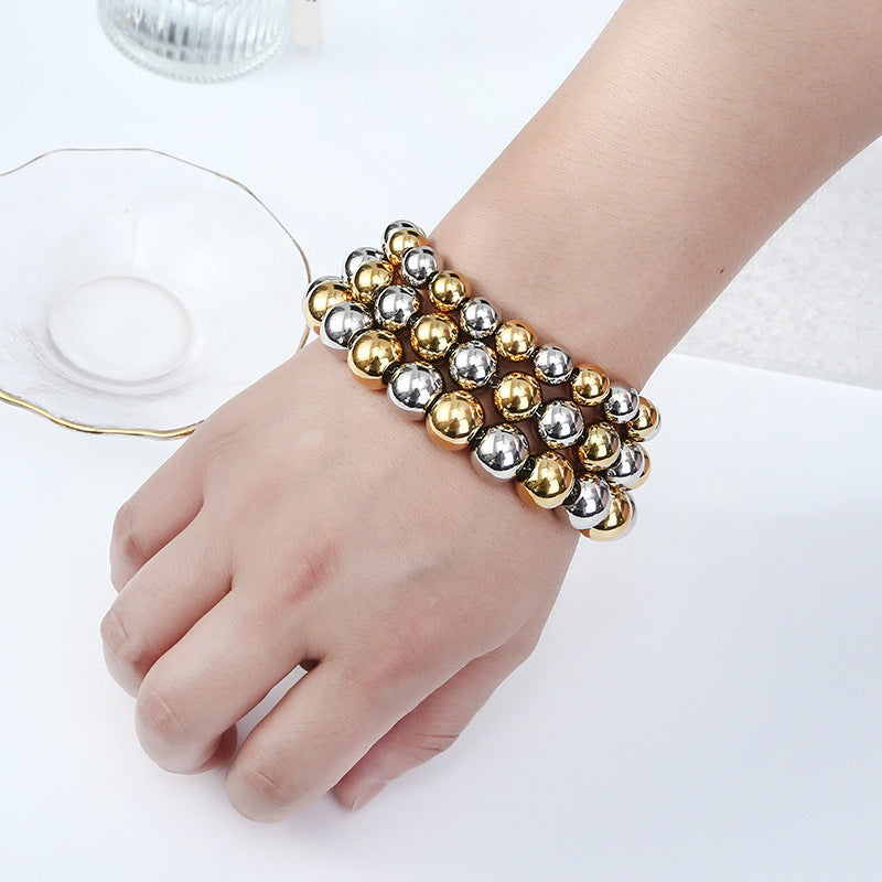 Retro Ball Stainless Steel Plating Men's Bracelets - view 4
