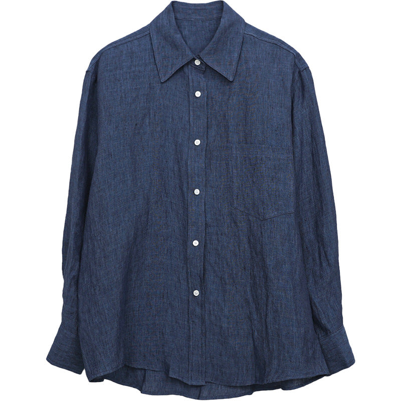 Women's Blouse Long Sleeve Blouses Button Casual Solid Color - view 4