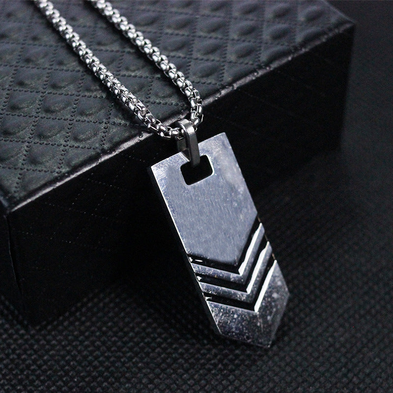 Casual Geometric Stainless Steel Men's Necklace - front view