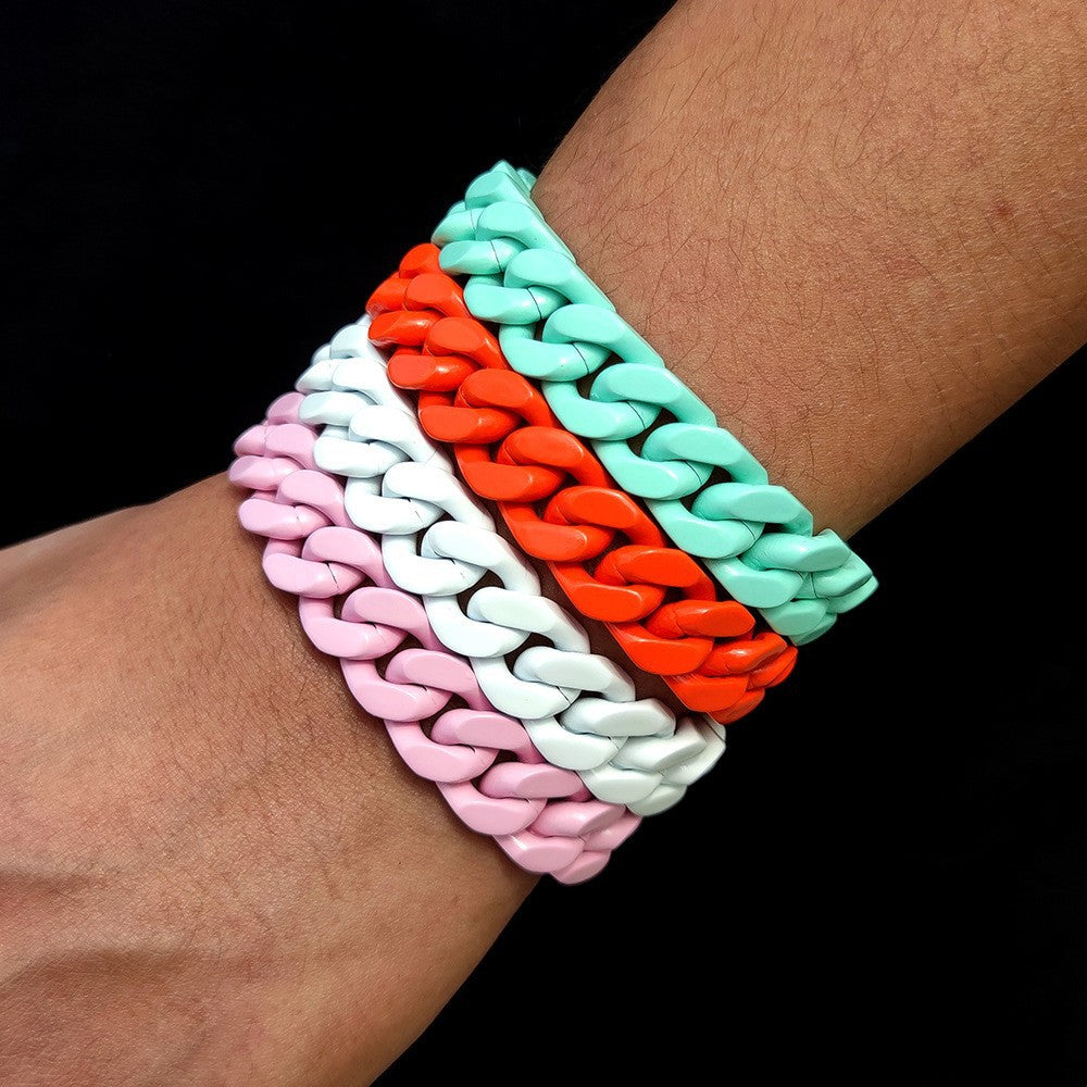 Streetwear Geometric Titanium Steel Stoving Varnish Men's Bracelets - front view