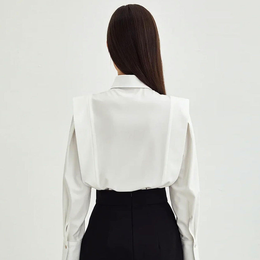 Wholesale Women's Casual Solid Color Long Sleeve Blouses - view 3