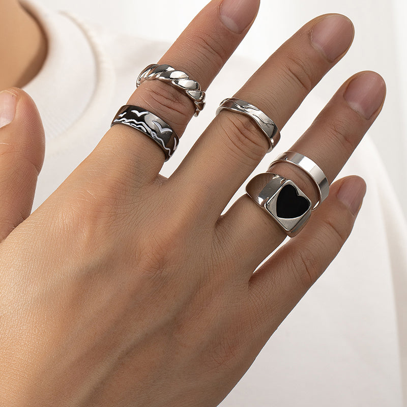 Basic Heart Shape Alloy Men's Rings - view 4