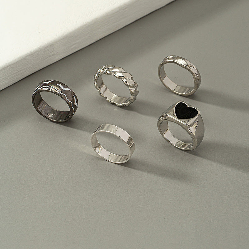 Basic Heart Shape Alloy Men's Rings - view 2