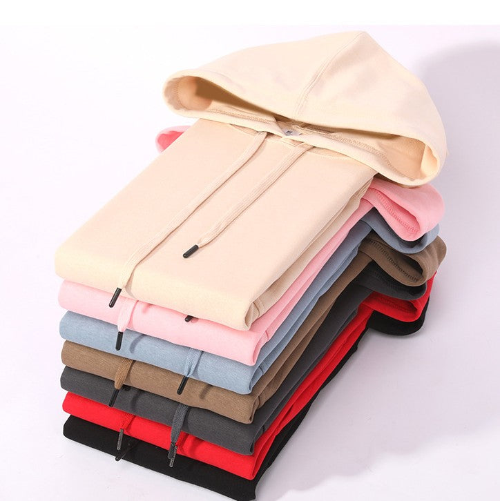 Women's Men's Hoodie Long Sleeve Unisex Hoodies Simple Style Solid Color - view 3