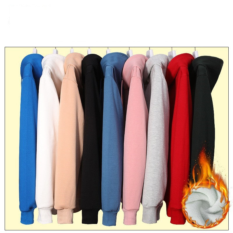 Women's Men's Hoodie Long Sleeve Unisex Hoodies Pocket Simple Style Solid Color - view 3