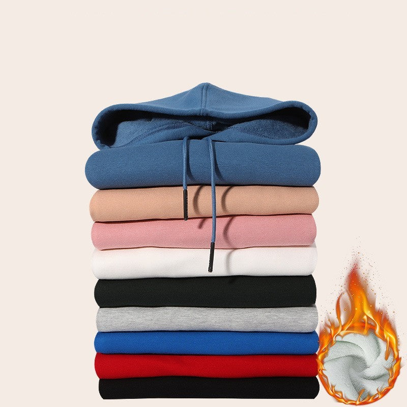 Women's Men's Hoodie Long Sleeve Unisex Hoodies Pocket Simple Style Solid Color - front view