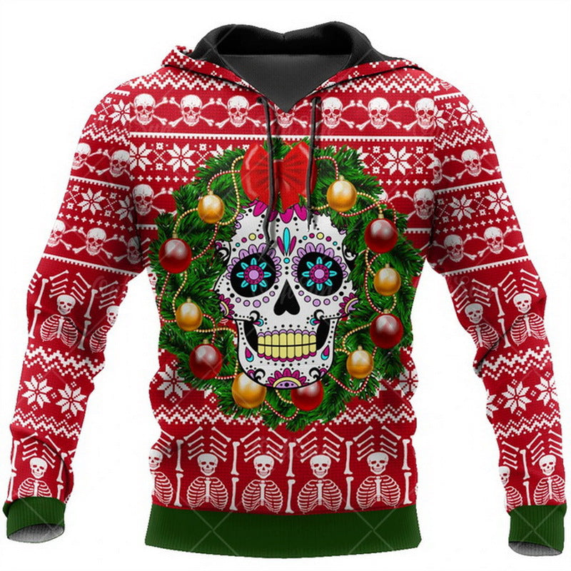 Wholesale Men'S Hip-Hop Christmas Tree Long Sleeve 3D Print Men's Hoodies - view 2