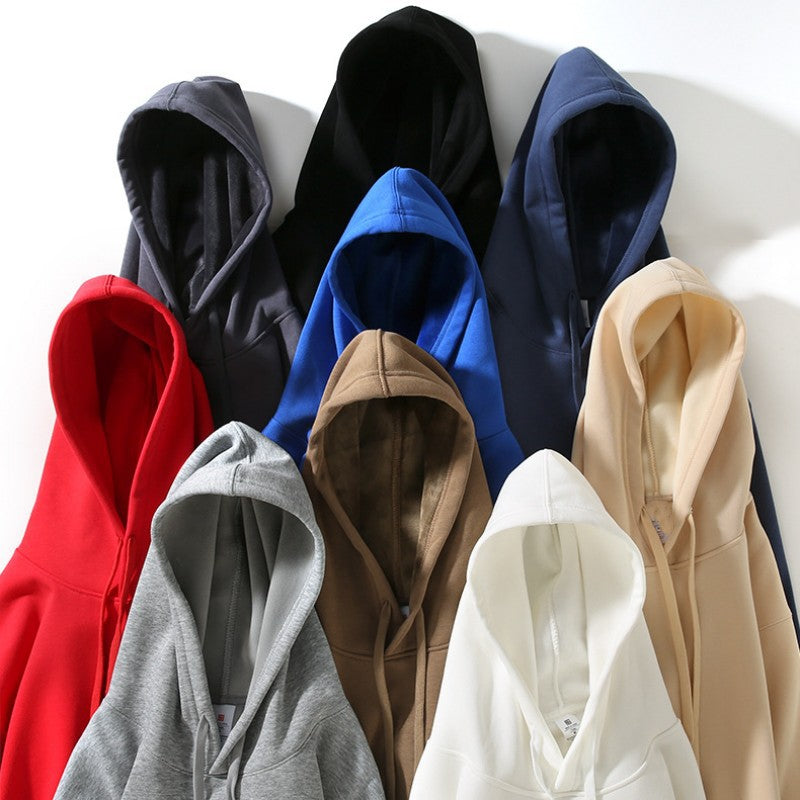 Women's Men's Hoodie Long Sleeve Unisex Hoodies Pocket Simple Style Solid Color - view 3