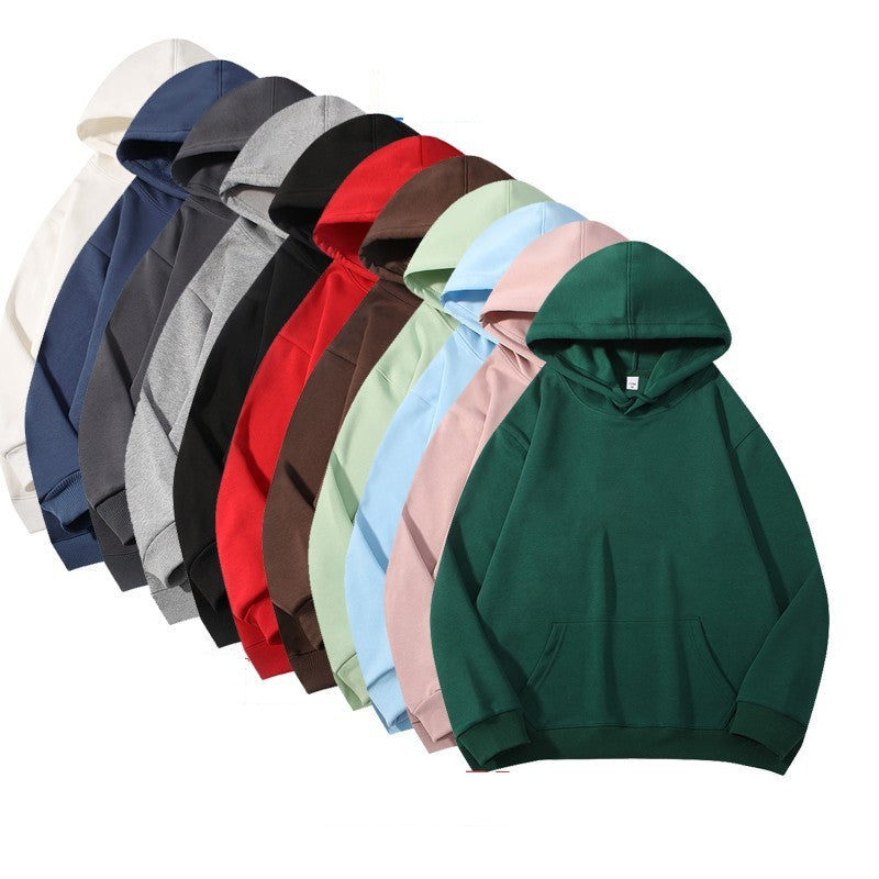 Women's Men's Hoodie Long Sleeve Unisex Hoodies Pocket Simple Style Solid Color - view 5