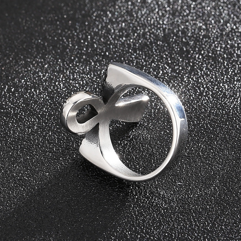 Punk Cross Titanium Steel Men's Rings - view 4