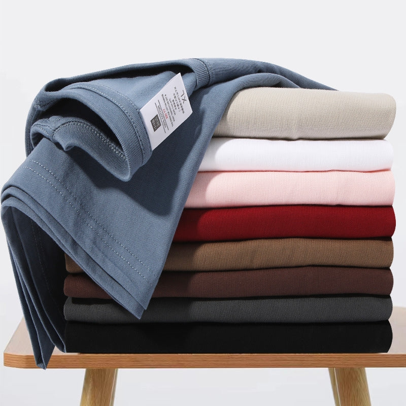 Men's T-shirt Short Sleeve T-shirts Casual Solid Color - front view