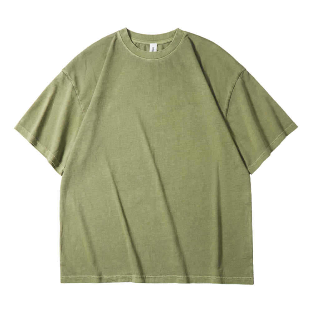 Men's T-shirt Short Sleeve T-shirts Washed Casual Solid Color - view 3