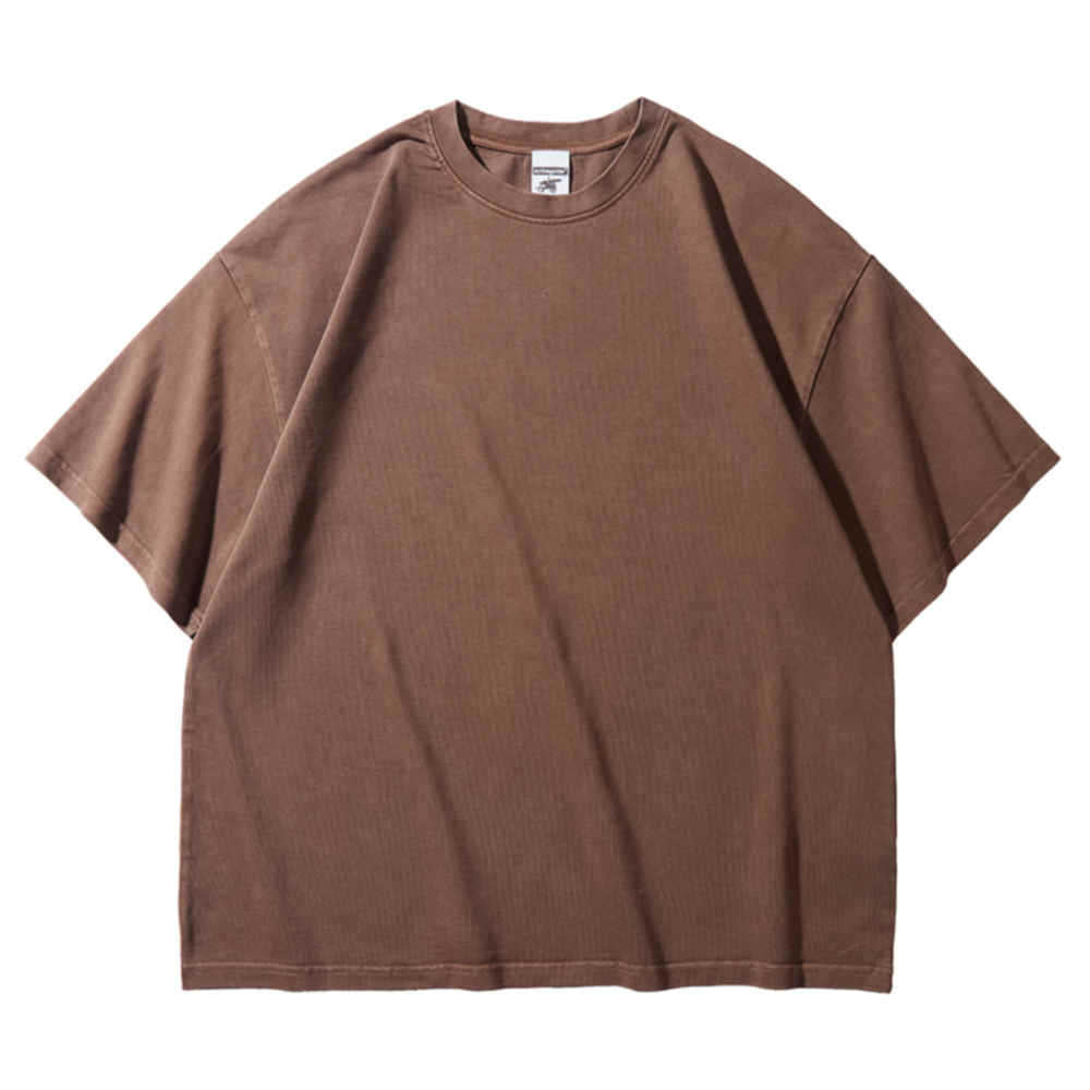 Men's T-shirt Short Sleeve T-shirts Washed Casual Solid Color - view 2