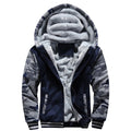 Wholesale Men's Fleece Hoodies Casual Solid Color Camouflage Long Sleeve Men's Hoodies - front view