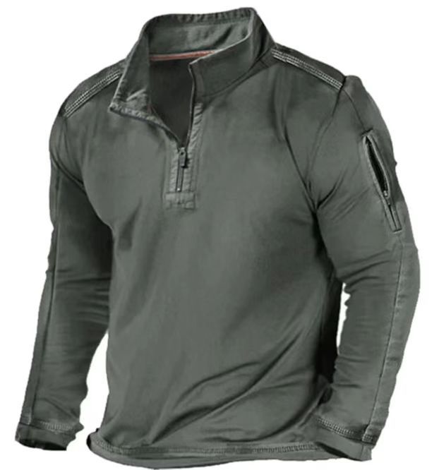 Men's Hoodies Long Sleeve Zipper Casual Simple Style Solid Color - view 2