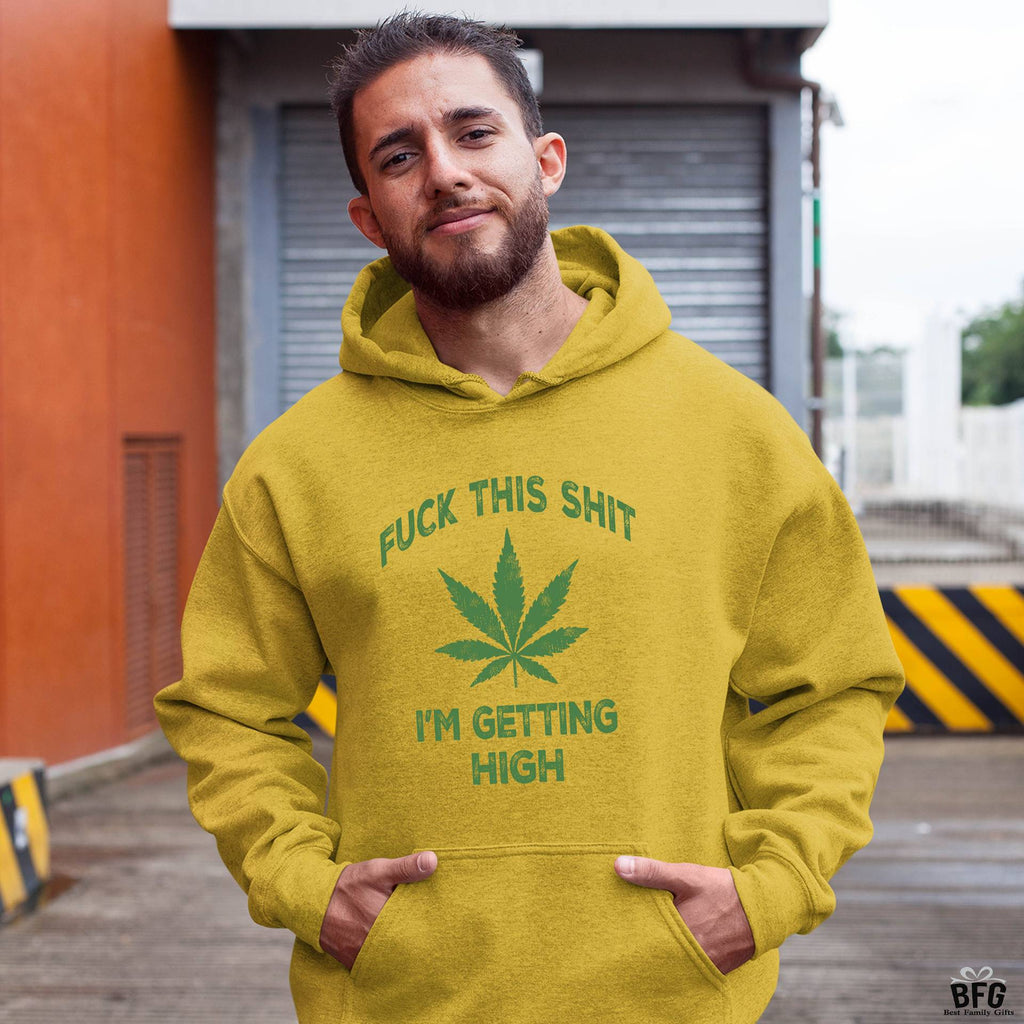 Wholesale Men's Casual Leaf Letter Long Sleeve Printing Men's Hoodies - front view