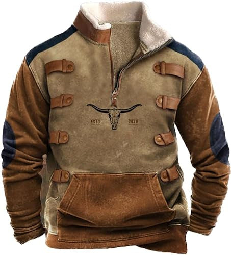 Wholesale Men's Vintage Style Printing Long Sleeve Printing Men's Hoodies - view 4