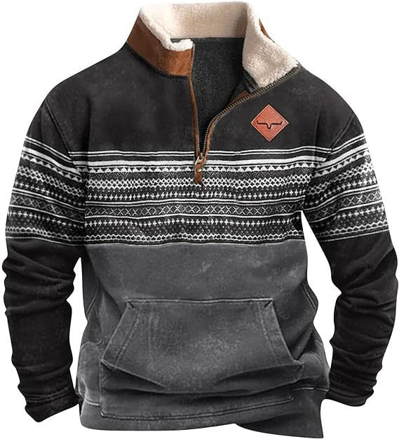 Wholesale Men's Vintage Style Printing Long Sleeve Printing Men's Hoodies - view 5