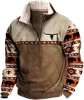 Wholesale Men's Vintage Style Printing Long Sleeve Printing Men's Hoodies - front view
