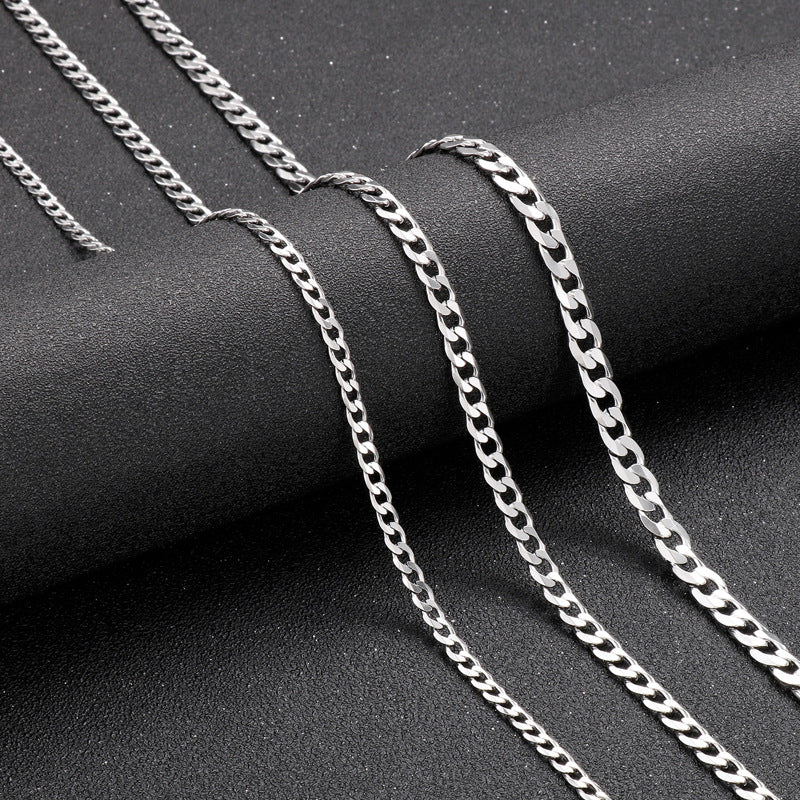 Casual Basic Streetwear Geometric Titanium Steel Men's Necklace - front view