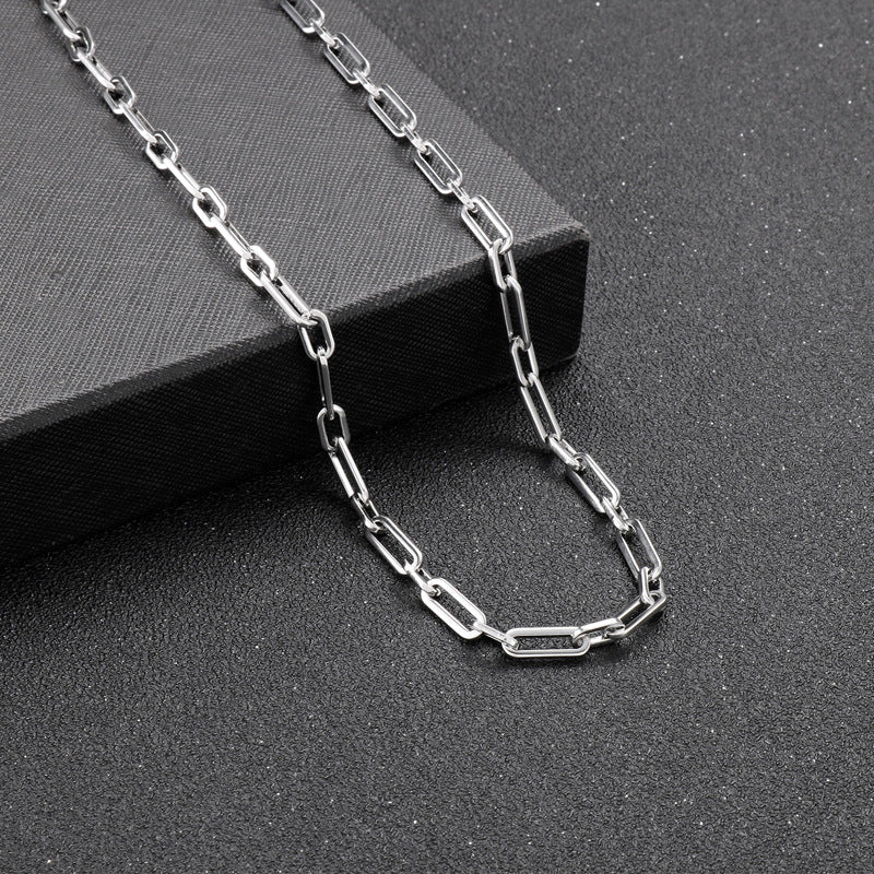 Casual Streetwear Geometric Titanium Steel Men's Necklace - front view