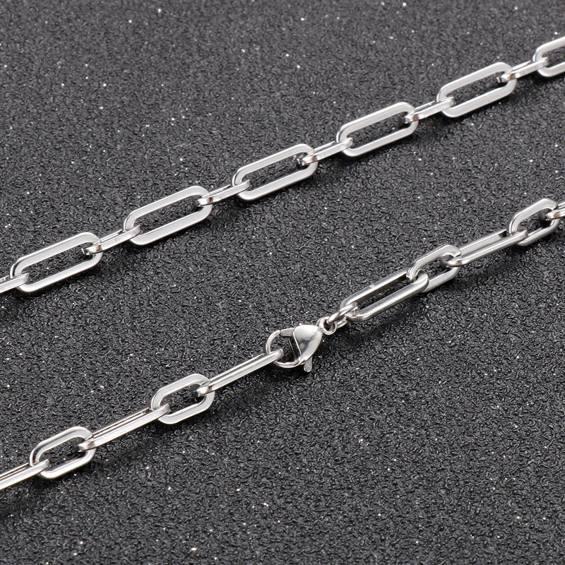 Casual Streetwear Geometric Titanium Steel Men's Necklace - view 3