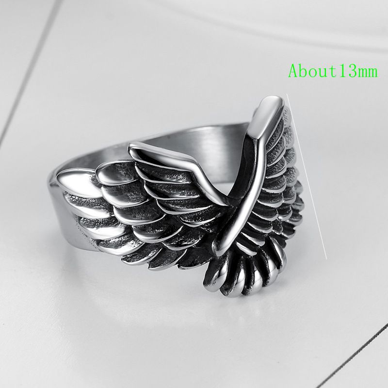 Retro Eagle Stainless Steel Men's Rings - front view