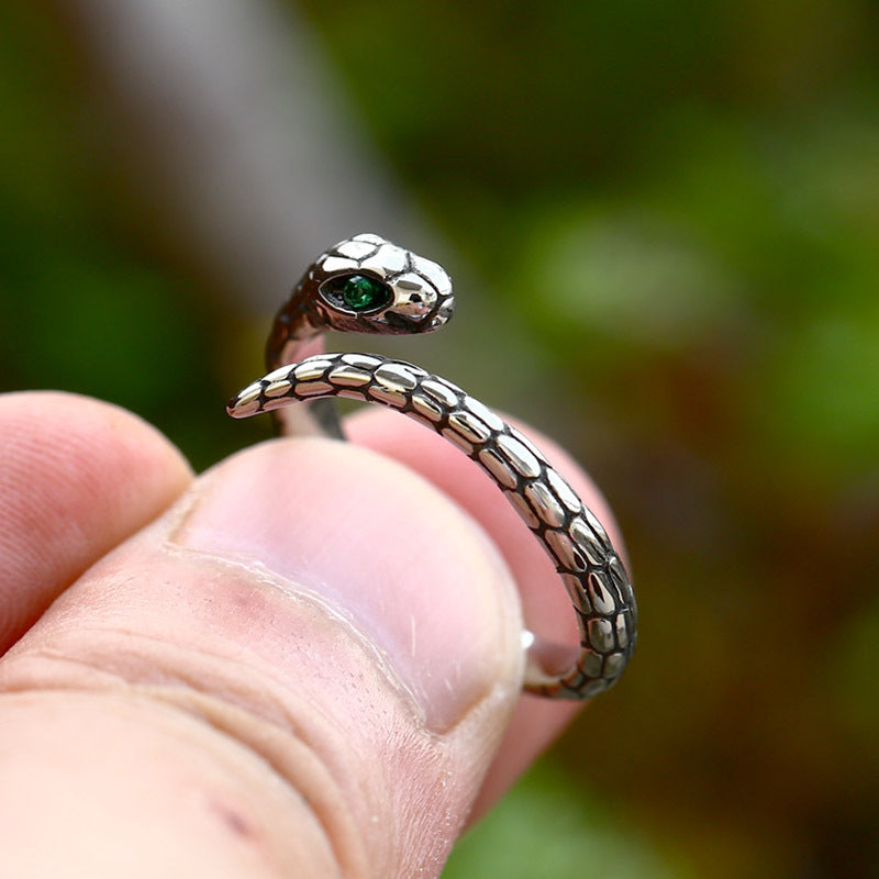 Retro Snake Titanium Steel Men's Rings - view 2