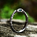Retro Snake Titanium Steel Men's Rings - front view